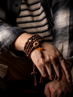 108 Beads Vintage Aged Star-Moon Bodhi Mala Beads Bracelet Designer Moon Star Bodhi Prayer Beads Hand String Unisex Meditation Japa Mala For Men Women