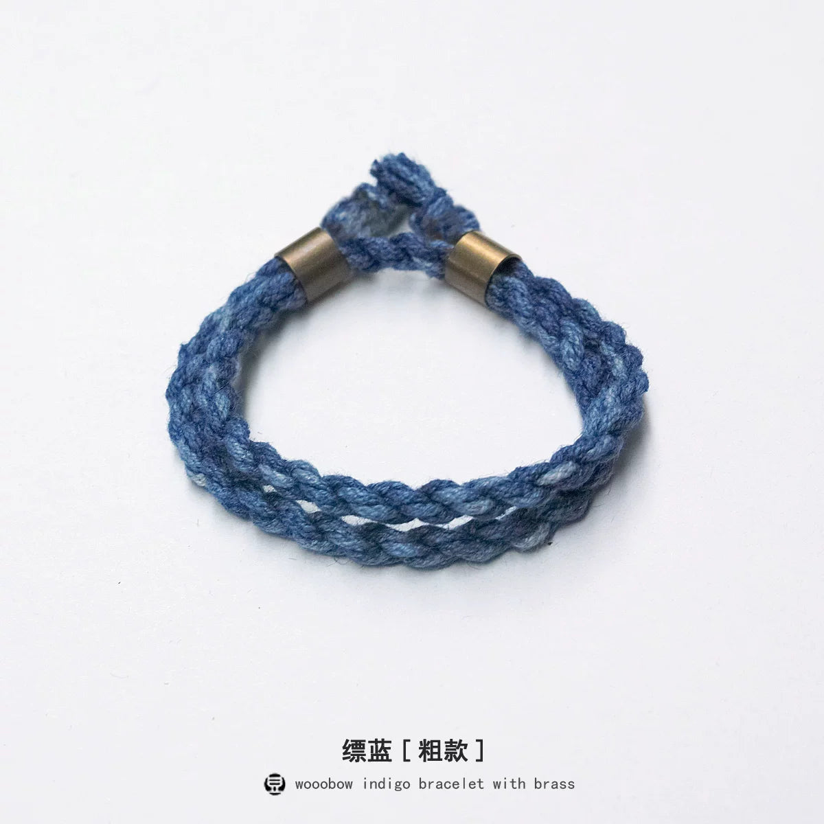Handmade Two Layer One Size Blue Indigo Dyed Cotton Linen Woven Vintage Doudengmuwa Bracelet Boho Style Couple Woven Bangle For Men And Women Daily Wear