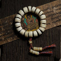 Tibetan Style Yak Bone Mala Beads Bracelet Irregular Shape Single Strand Hand String for Men and Women Tibetan Yak Bone Prayer Beads Bracelet for Hand Polishing Meditation Jewelry