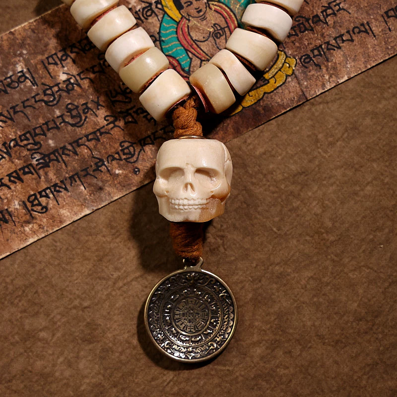 Original Tibetan Natural Yak Bone Mala Prayer Beads Bracelet 36 Beads Original Ecological Handheld Mala For Men Tibetan Authentic Play Buddhist Prayer Beads