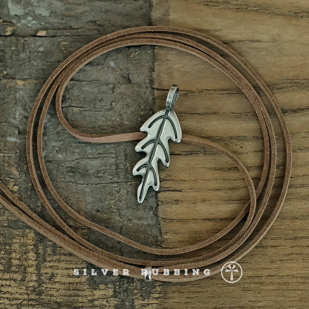 Original Handmade 999 Pure Silver Oak Leaf Pendant Vintage Artistic Silver Necklace Independent Original Design Retro Literary Jewelry for Women