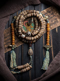 108 Beads Authentic Tibetan Natural Yak Bone Mala Prayer Beads Bracelet For Men Handmade Tibetan Yak Bone Lucky Spirit Beads Vintage Wenge Craft Prayer Beads
