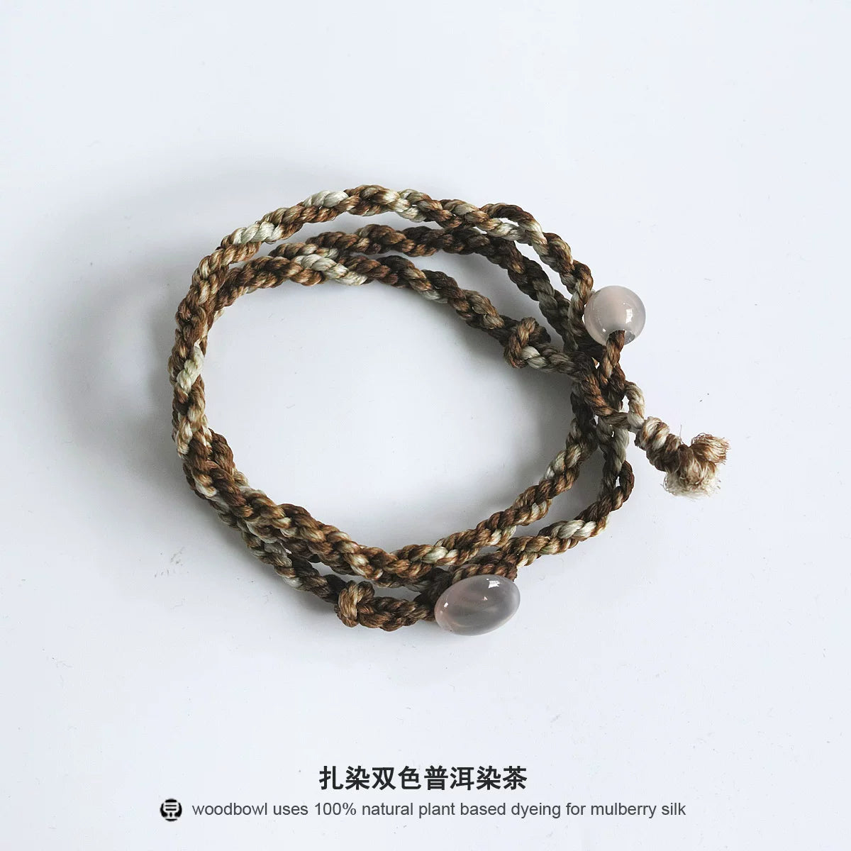 Original Handmade Natural Indigo Plant Dyed Mulberry Silk Cord Bracelet Unisex Couple Wristband Handcrafted Adjustable Silk Braid Bracelet For Men Women Lovers Matching Couple Jewelry
