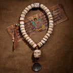 Original Tibetan Natural Yak Bone Mala Prayer Beads Bracelet 36 Beads Original Ecological Handheld Mala For Men Tibetan Authentic Play Buddhist Prayer Beads