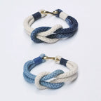 Hand Woven Cotton Linen Indigo Bracelet Set Natural Indigo Plant Dyed Retro Style Couple Bracelets Unisex Trendy Woven Cuff Bracelet Jewelry For Men And Women