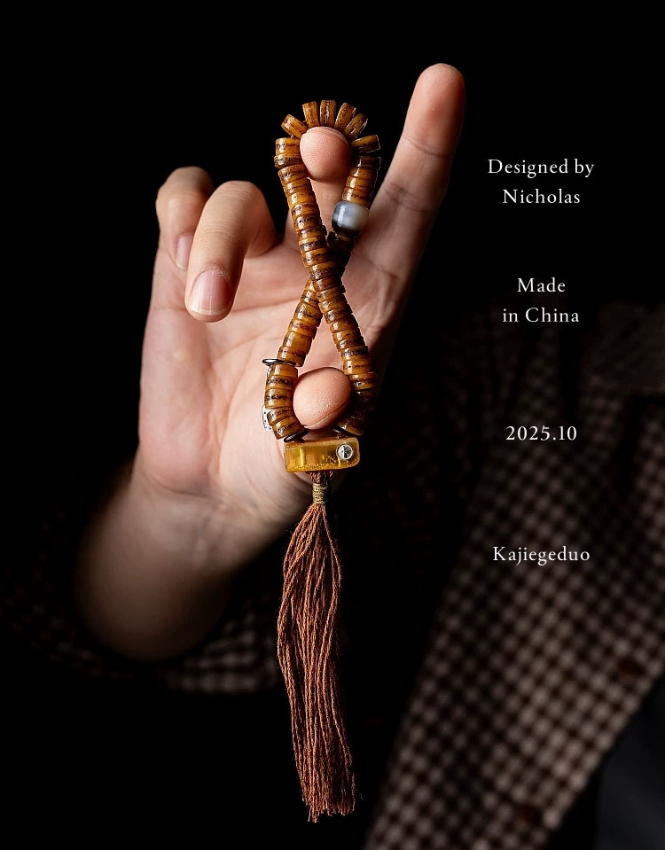 Original Tibetan Style Small Gadu Wrist Mala Vintage Old Yak Bone Meditation Prayer Beads Bracelet Tibetan Buddhist Spiritual Bone Handheld Mala