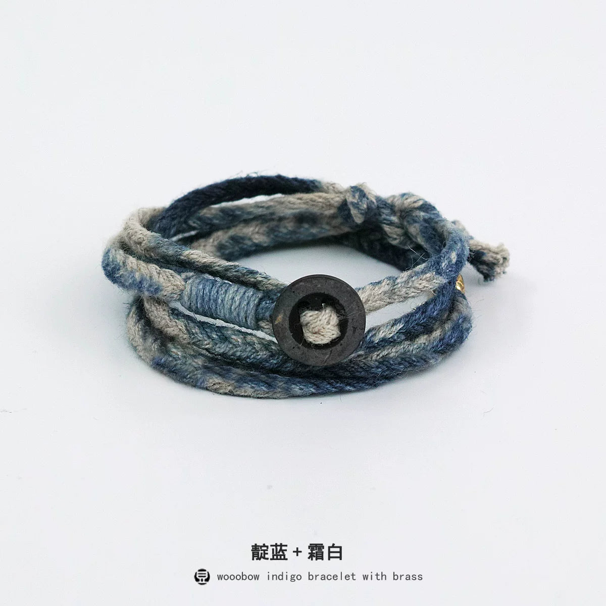 Handmade Original Five Strand Braided Bracelet Pure Silver Indigo Dyed Cotton Linen Couple Wristband Unisex Hand Braided Rope Bracelet Handcrafted Blue Dyed Fashion Adjustable Jewelry for Men and Women