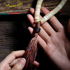 Tibetansk Yakokseben 108 Perler Mala Bønne Armbånd til Mænd Håndspilbar Tibetansk Stil Yakoksehorn Ben Mala Perler Armbånd Vintage 108 Perler Buddhistisk Rosenkrans Håndledsarmring Mænds Meditations Håndholdte Bønneperler