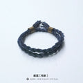Handmade Two Layer One Size Blue Indigo Dyed Cotton Linen Woven Vintage Doudengmuwa Bracelet Boho Style Couple Woven Bangle For Men And Women Daily Wear