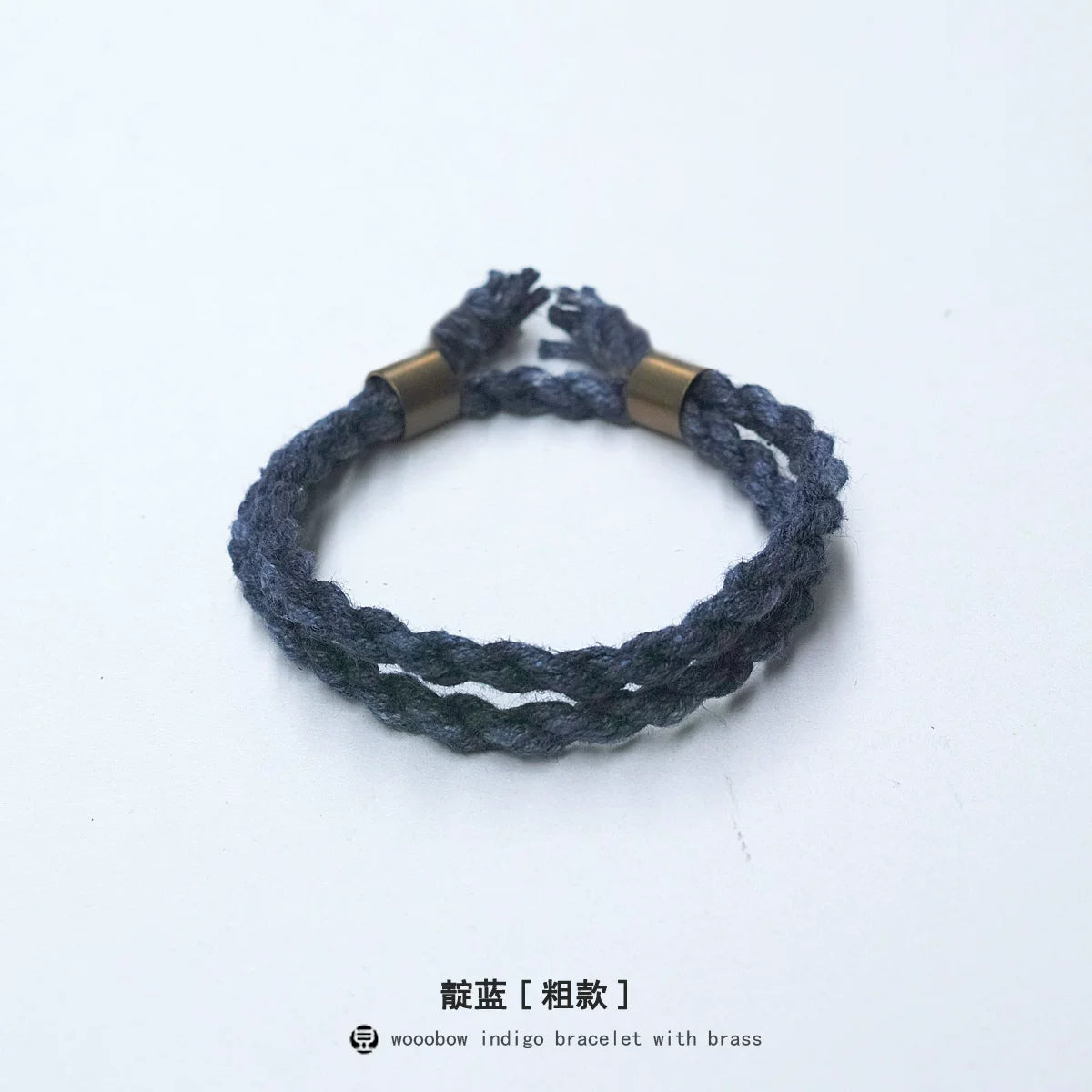 Handmade Two Layer One Size Blue Indigo Dyed Cotton Linen Woven Vintage Doudengmuwa Bracelet Boho Style Couple Woven Bangle For Men And Women Daily Wear