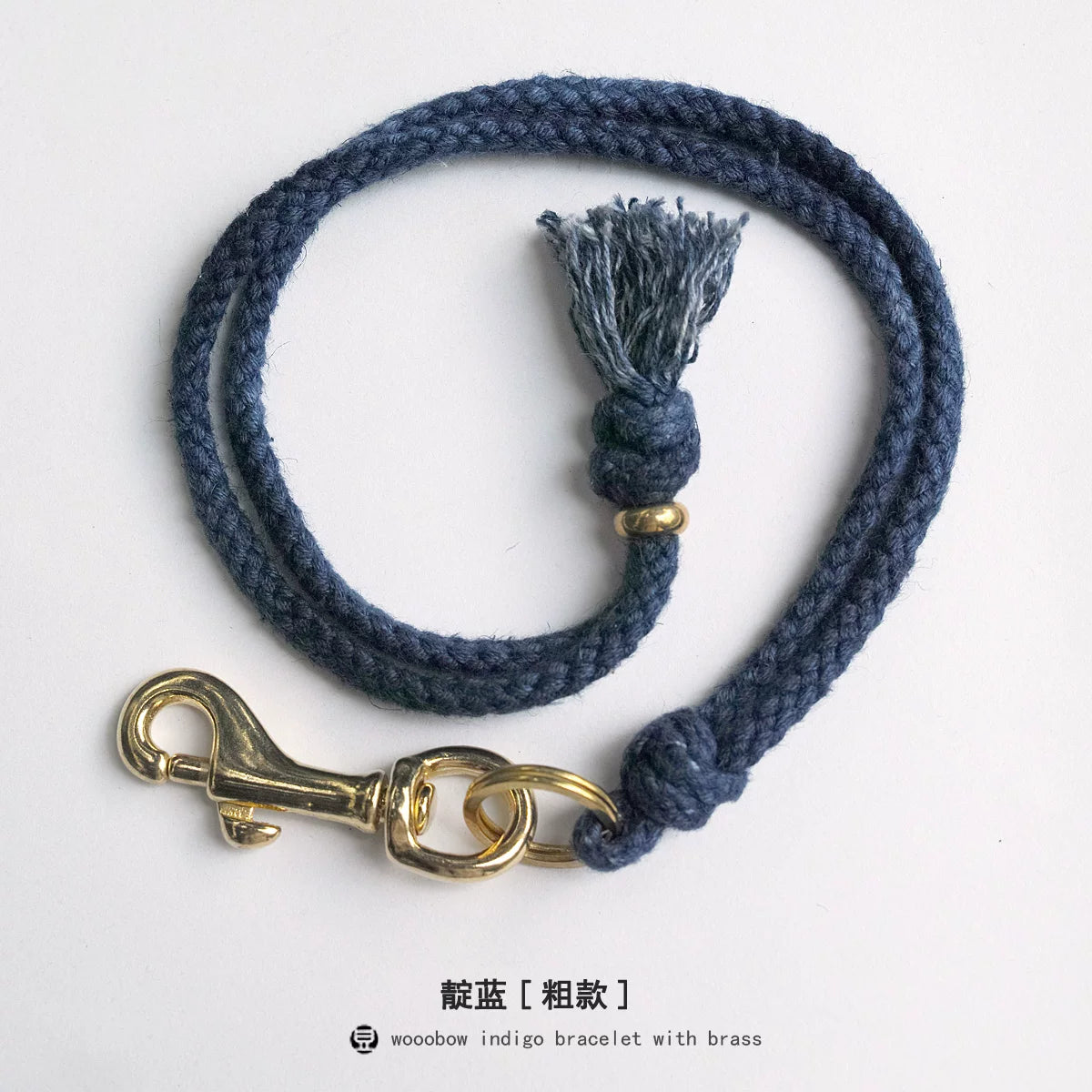 Hand Woven Cotton Linen Indigo Dyed Khaki Neck Lanyard Necklace For Phone ID Badge Key Vintage Casual Trendy Gift For Men Women Crafted Boho Style Neck Strap Hanging Chain