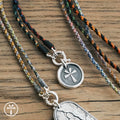 Handmade Original Independent Sterling Silver Charm Necklace Summer Woven Wax Cord Necklace for Women Fashion Silver Jewelry from Jewelry Store