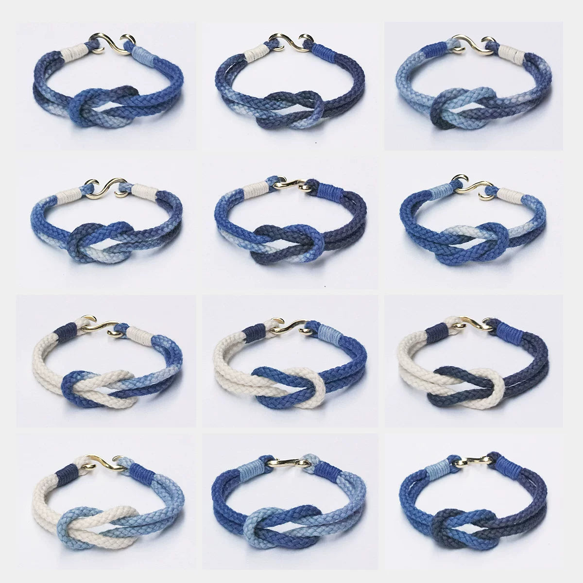 Hand Woven Cotton Linen Indigo Bracelet Set Natural Indigo Plant Dyed Retro Style Couple Bracelets Unisex Trendy Woven Cuff Bracelet Jewelry For Men And Women