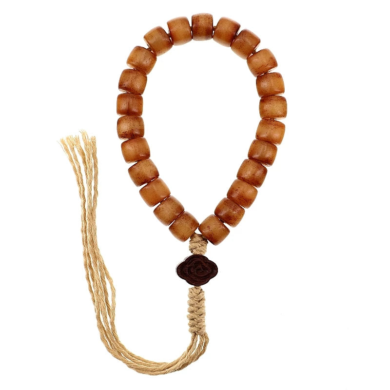 Authentic Old Material Natural Tibet Yak Bone Prayer Beads Bracelet For Men And Women Traditional Ethnic Hand Carved Wenwan Bracelet Prayer Beads Handheld Mala Necklace
