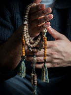 108 Beads Authentic Tibetan Natural Yak Bone Mala Prayer Beads Bracelet For Men Handmade Tibetan Yak Bone Lucky Spirit Beads Vintage Wenge Craft Prayer Beads
