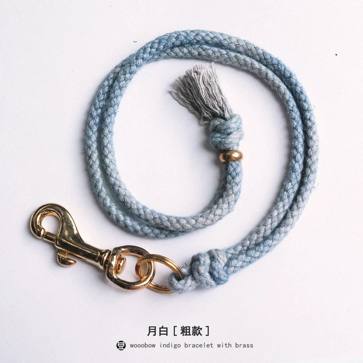 Hand Woven Cotton Linen Indigo Dyed Khaki Neck Lanyard Necklace For Phone ID Badge Key Vintage Casual Trendy Gift For Men Women Crafted Boho Style Neck Strap Hanging Chain