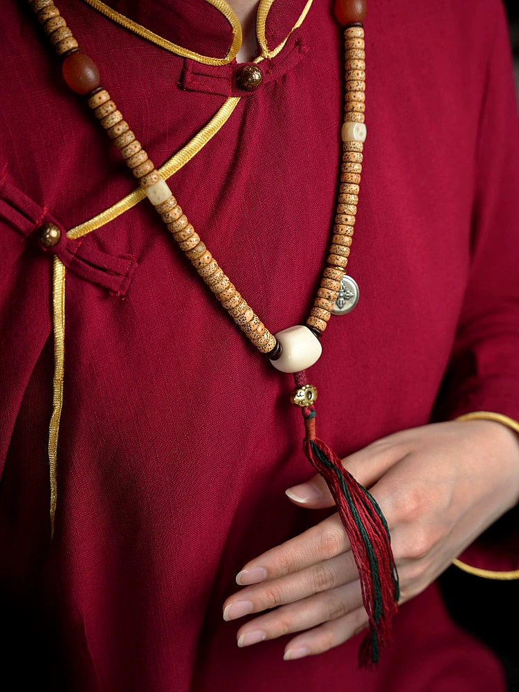 Original Tibetan Style 108 Beads Natural Star-Moon Bodhi Mala Prayer Beads Bracelet Necklace Unisex Hand String For Meditation Jewelry