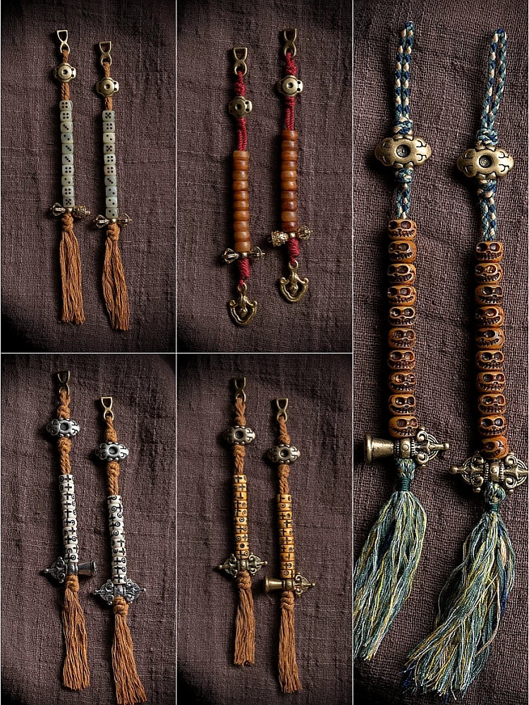 Authentic Tibetan Kajegdo Standard Counter Beads Accessory Yak Bone Camel Bone Mala Bracelet Side Pendant Tassel Small Tibetan Element Jewelry