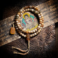 108 Beads Jadeified Dragon Spine Bodhi Mala Beads Multi Treasure Hand String Buddhist Prayer Rosary For Meditation Yoga Spiritual Practice Handmade Ethnic Style Jewelry