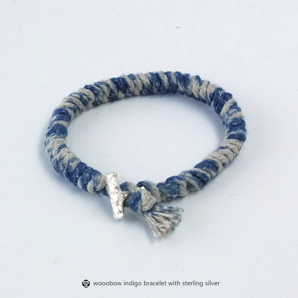 Handmade Braided Diamond Knot Cotton Linen Indigo Dyed Bracelet With Brass T Clasp Unisex Couple Woven Bangle Trendy Fashion Jewelry Gift For Men And Women