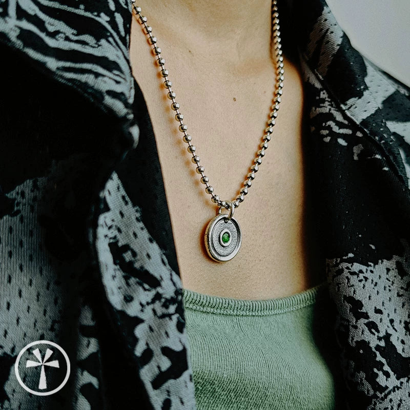 Handmade 99 Pure Sterling Silver Enamel Silver Coin Charm Necklace Original Independent Design Fine Silver Jewelry From Trusted Jewelry Store