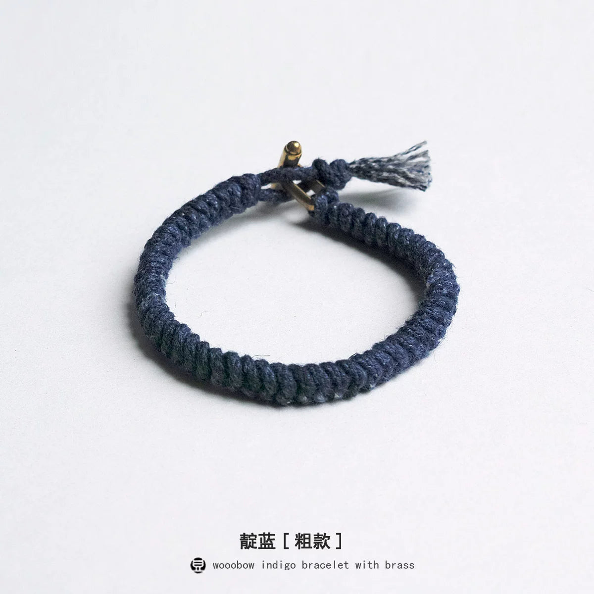 Handmade Braided Diamond Knot Cotton Linen Indigo Dyed Bracelet With Brass T Clasp Unisex Couple Woven Bangle Trendy Fashion Jewelry Gift For Men And Women