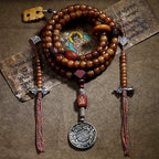 Original Design Tibetan Natural Old Material Yak Bone 108 Beads Mala Prayer Beads Bracelet For Men Traditional Tibetan Style Hand String For Women Meditation Yoga Jewelry