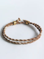 Original Handmade Persimmon Dyed Cotton Linen Bracelet Natural Plant Indigo Dyed Unisex Wristband Couple Matching Hand Rope For Daily Wear Couple Gift