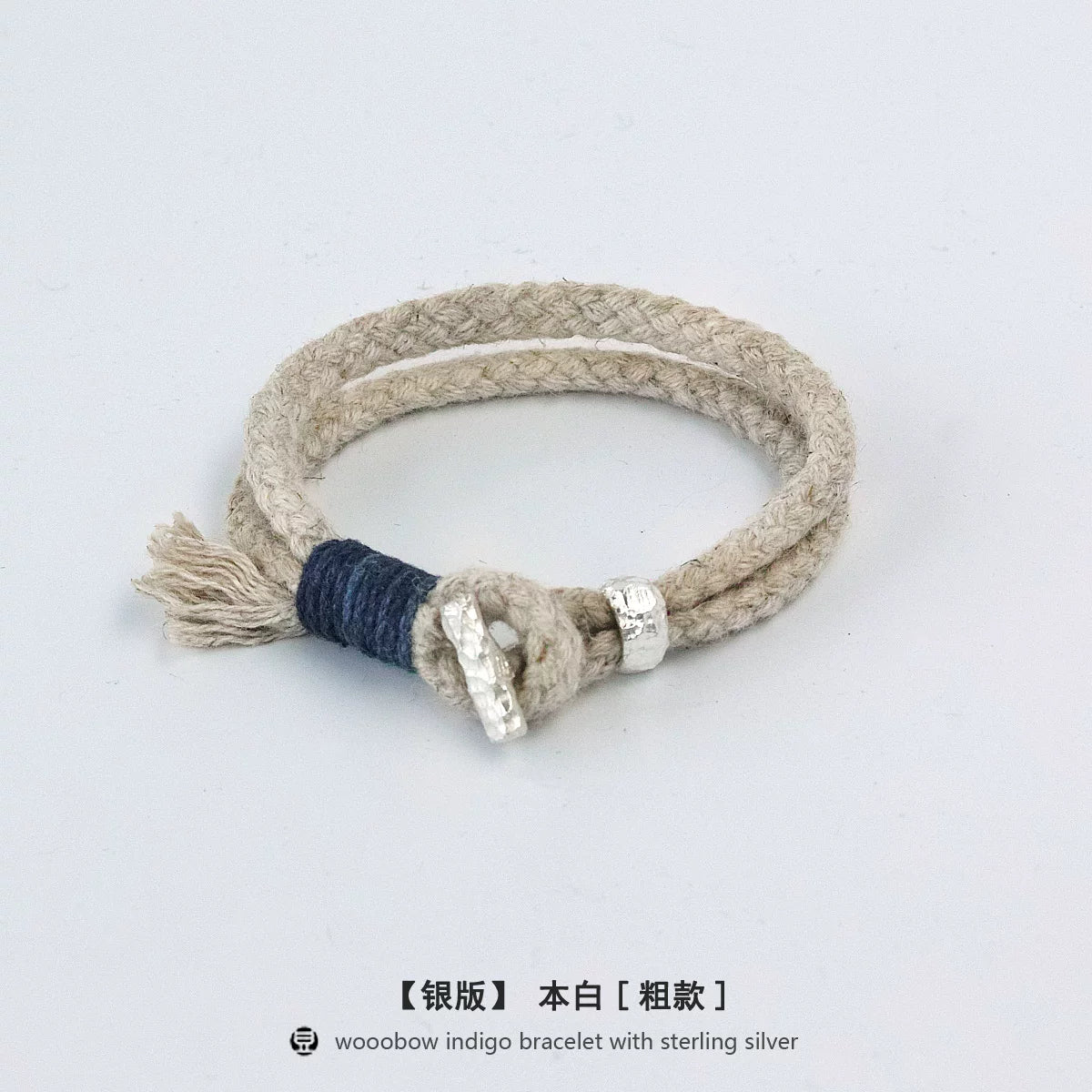 Handmade Indigo Dyed Cotton Linen Braided T Buckle Bracelet Antique Brass Clasp Unisex Couple Woven Bracelet Trendy Street Style Fashion Jewelry Gift for Men Women Boyfriend Girlfriend