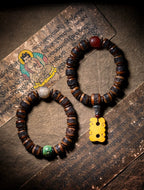 Original Design Tibetan Gahwa Old Yak Bone Prayer Beads Bracelet Handmade Tibetan Buddhist Spiritual Blessing Vintage Sacred Old Material Mala Wrist Bracelet