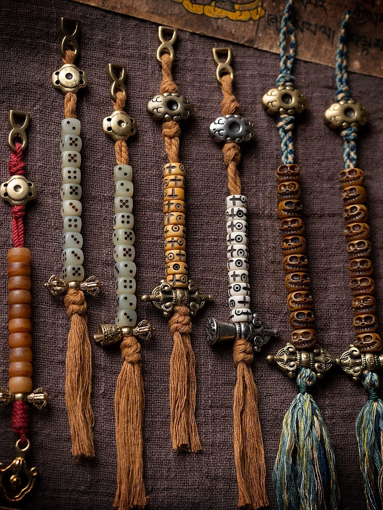 Authentic Tibetan Kajegdo Standard Counter Beads Accessory Yak Bone Camel Bone Mala Bracelet Side Pendant Tassel Small Tibetan Element Jewelry