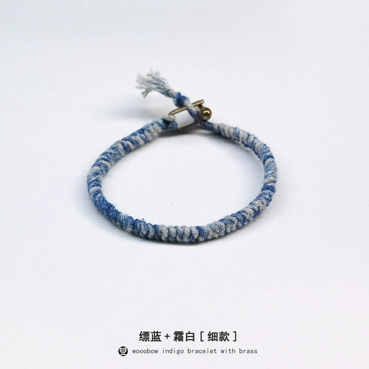Handmade Braided Diamond Knot Cotton Linen Indigo Dyed Bracelet With Brass T Clasp Unisex Couple Woven Bangle Trendy Fashion Jewelry Gift For Men And Women