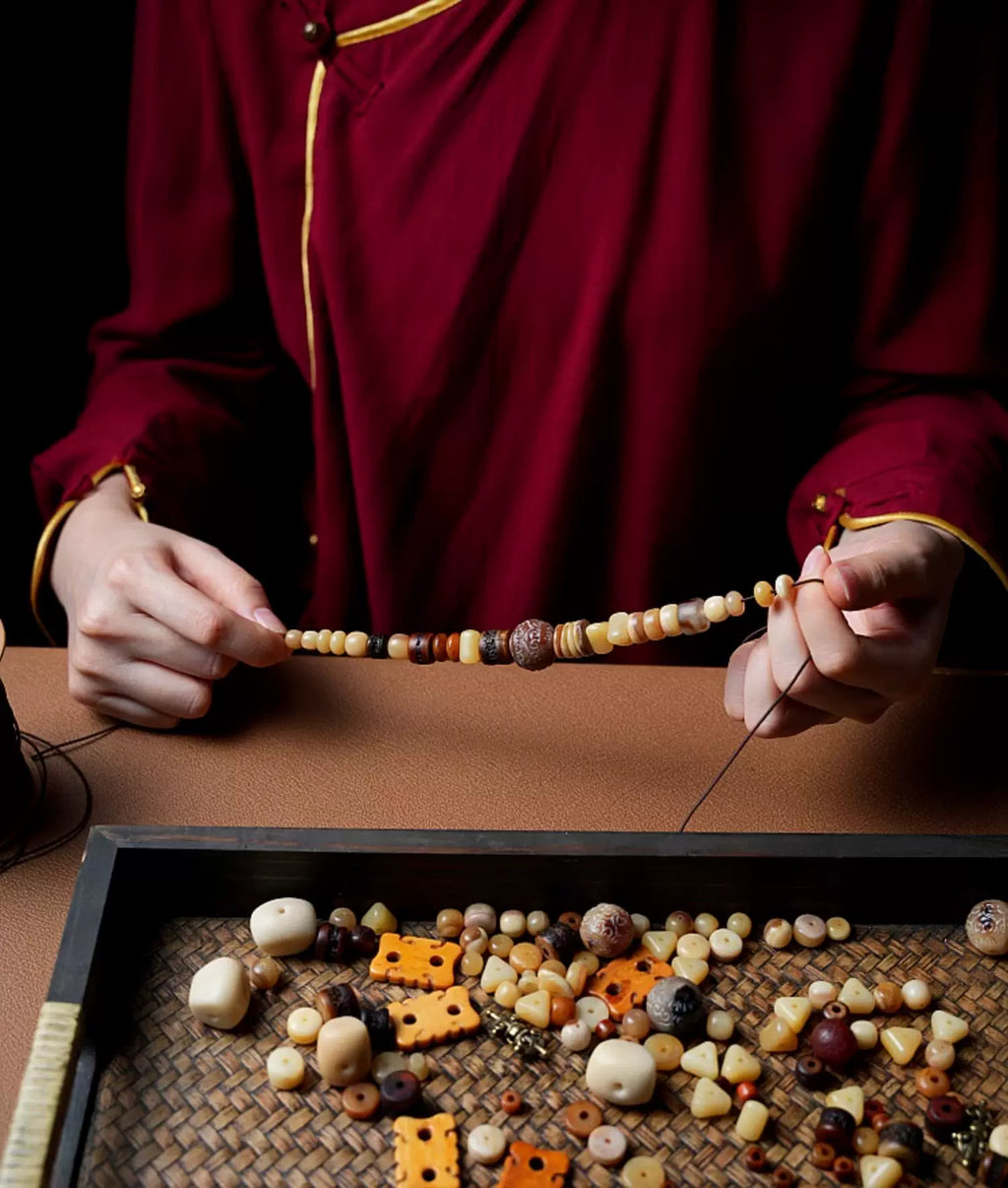 Natural Yak Bone Camel Bone Multi Treasure Beads Bracelet Tibetan Style Multi Circle Ethnic Bracelet Unisex Handmade Ethnic Jewelry For Men Women Daily Wear and Collection