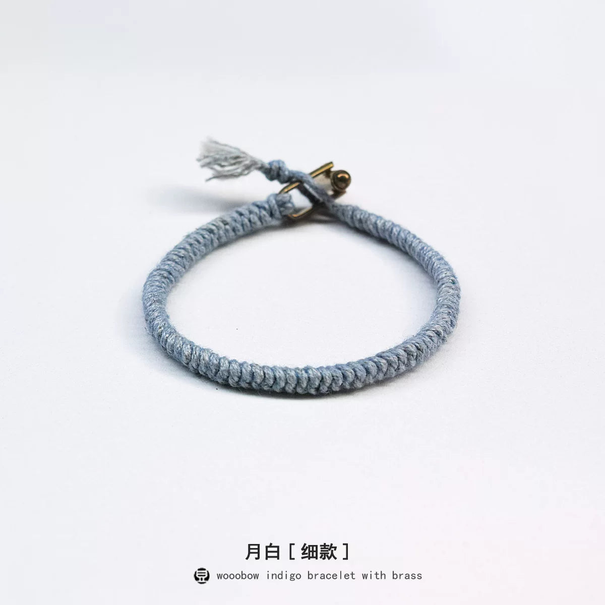 Handmade Braided Diamond Knot Cotton Linen Indigo Dyed Bracelet With Brass T Clasp Unisex Couple Woven Bangle Trendy Fashion Jewelry Gift For Men And Women