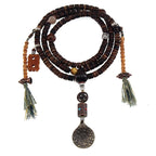 Traditional Inherited Tibetan Aged Yak Bone 108 Count Gaga Mala Prayer Beads Bracelet For Men Buddhist Meditation Daily Prayer Accessory