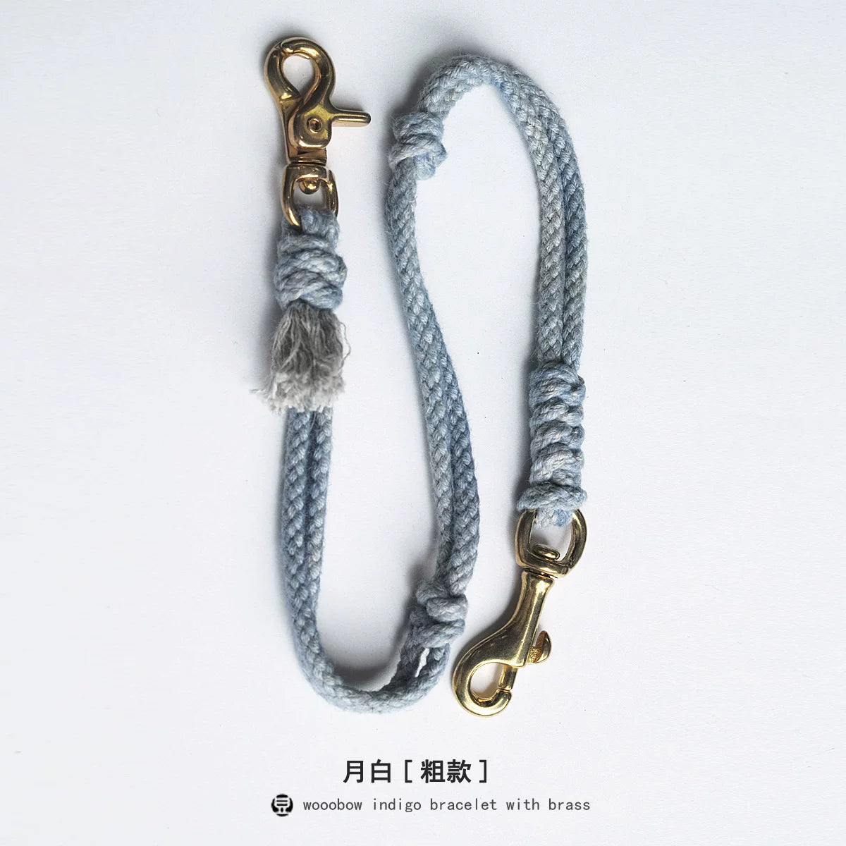 Hand Woven Cotton Linen Indigo Strap Vintage Style Lanyard for Wallet Phone Badge ID Key Chain Waist Belt Unique Fashion Gift for Men Women