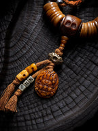Vintage Tibetan Old Material Yak Bone Bead Mala Single Strand Bracelet Authentic Natural Yak Bone Spiritual Ling Gu Hand String for Prayer Meditation Daily Play Collection