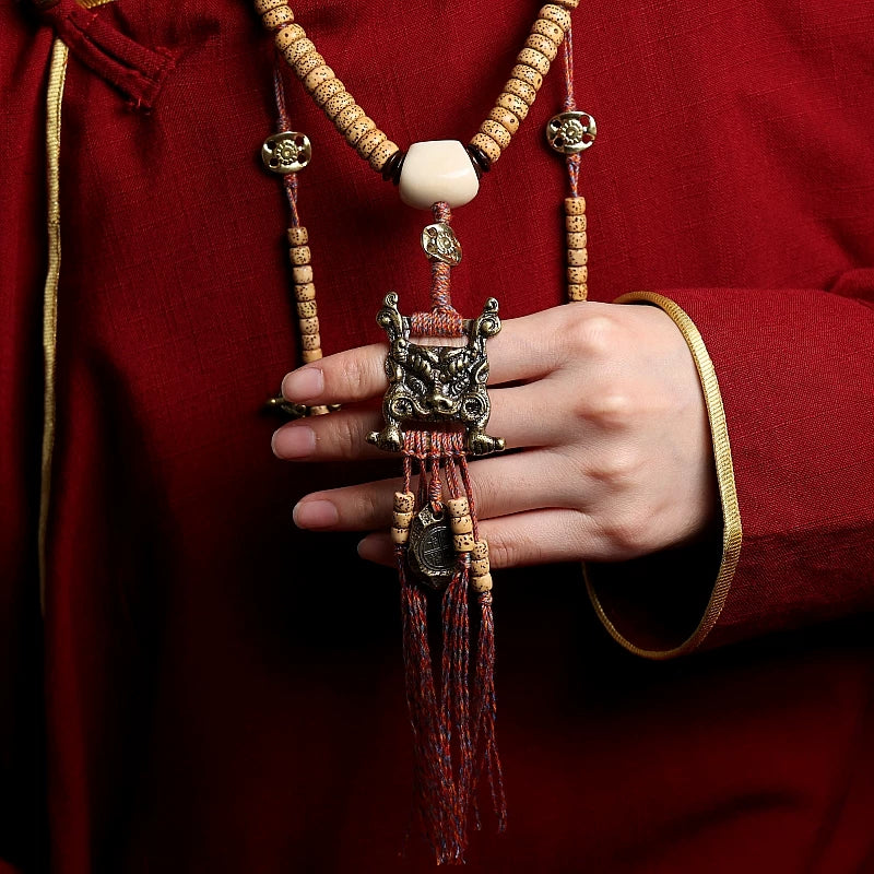 Original Tibetan Style 108 Beads Natural Star-Moon Bodhi Seed Mala Prayer Beads Bracelet For Men Women Bracelet Sutra Buckle Necklace Rosary Handmade
