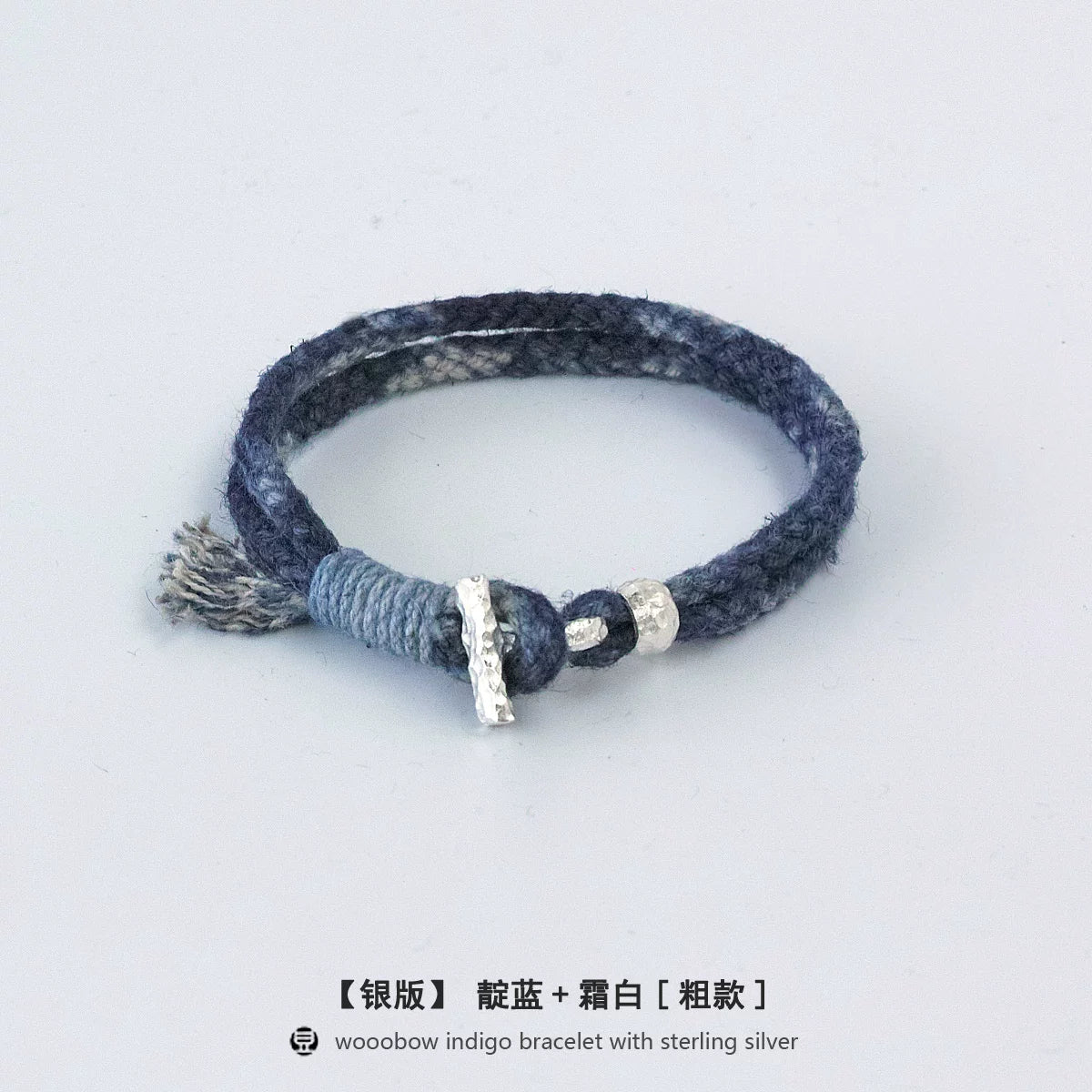 Handmade Indigo Dyed Cotton Linen Braided T Buckle Bracelet Antique Brass Clasp Unisex Couple Woven Bracelet Trendy Street Style Fashion Jewelry Gift for Men Women Boyfriend Girlfriend
