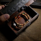 Original Design Star Moon Bodhi Beads Mala Bracelet Aged Seeds Dzi Bead Multi Layer Wrap Bracelet Unisex Religious Jewelry Accessory For Meditation Casual Daily Wear