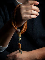 108 Pieces Old Stock Tibetan Natural Yak Bone Prayer Beads Mala Bracelet Men Bracelet For Daily Play Handheld Buddhist Mala Yak Bone Jewelry