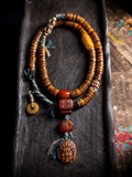 Original Håndlavede Tibetanske Smykker 108 Perler Gammelt Materiale Yak Ben Mala Bedekrans Armbånd Vintage Tibetansk Meditationsarmbånd Til Åndelig Praksis