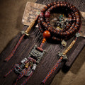 108 Beads Tibetan Style Natural Old Material Yak Bone Prayer Beads Bracelet Gada Scripture Buckle Hand String Tibetan Buddhism Necklace