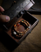 Original Design Star Moon Bodhi Beads Mala Bracelet Aged Seeds Dzi Bead Multi Layer Wrap Bracelet Unisex Religious Jewelry Accessory For Meditation Casual Daily Wear