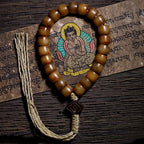 Authentic Old Material Natural Tibet Yak Bone Prayer Beads Bracelet For Men And Women Traditional Ethnic Hand Carved Wenwan Bracelet Prayer Beads Handheld Mala Necklace