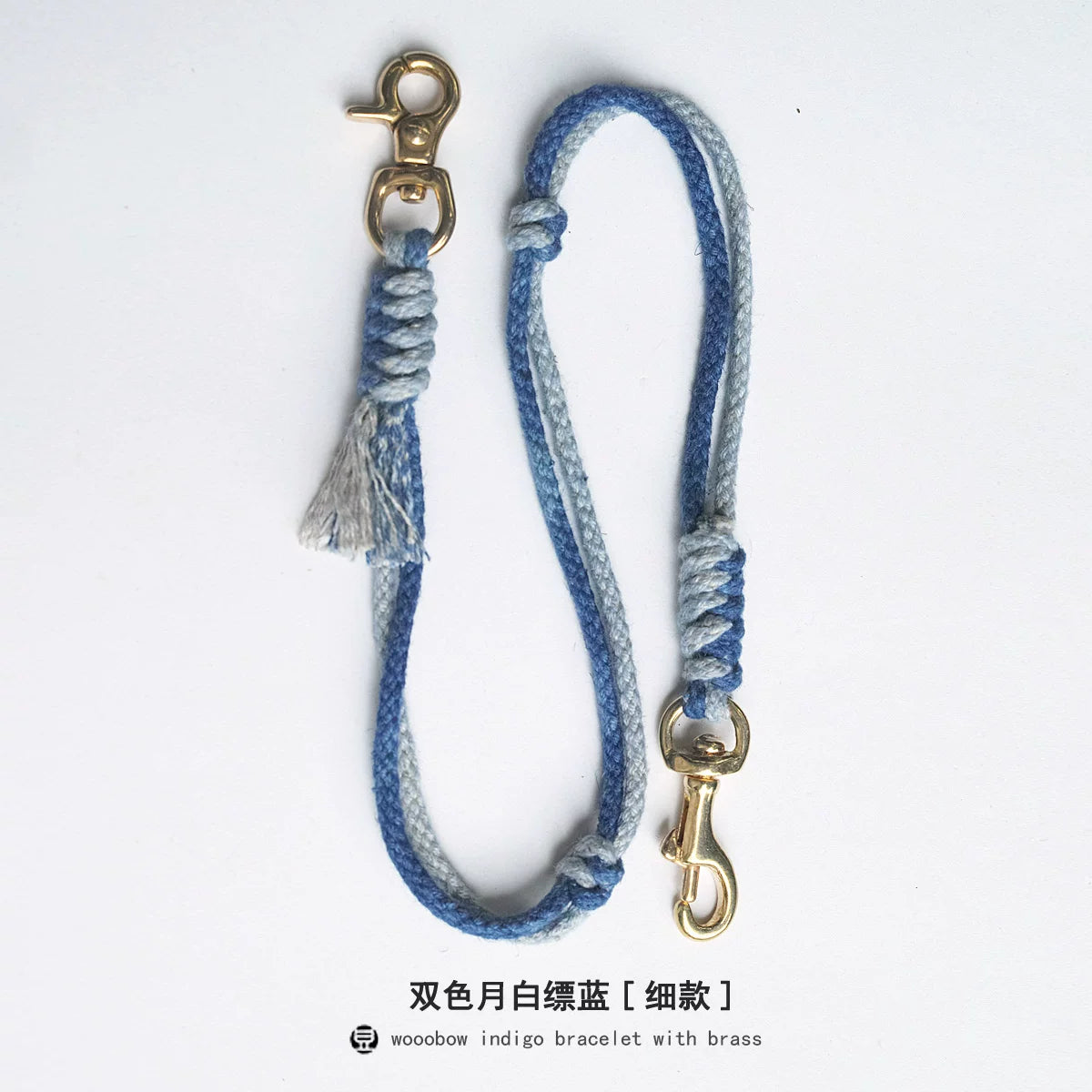Hand Woven Cotton Linen Indigo Strap Vintage Style Lanyard for Wallet Phone Badge ID Key Chain Waist Belt Unique Fashion Gift for Men Women