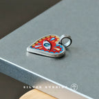 Original Handmade Unique High Temperature Enamel Pendant 999 Pure Silver Necklace Handcrafted Independent Designer Artisan Small Batch Fine Silver Jewelry