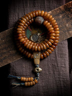 108 Pieces Old Stock Tibetan Natural Yak Bone Prayer Beads Mala Bracelet Men Bracelet For Daily Play Handheld Buddhist Mala Yak Bone Jewelry