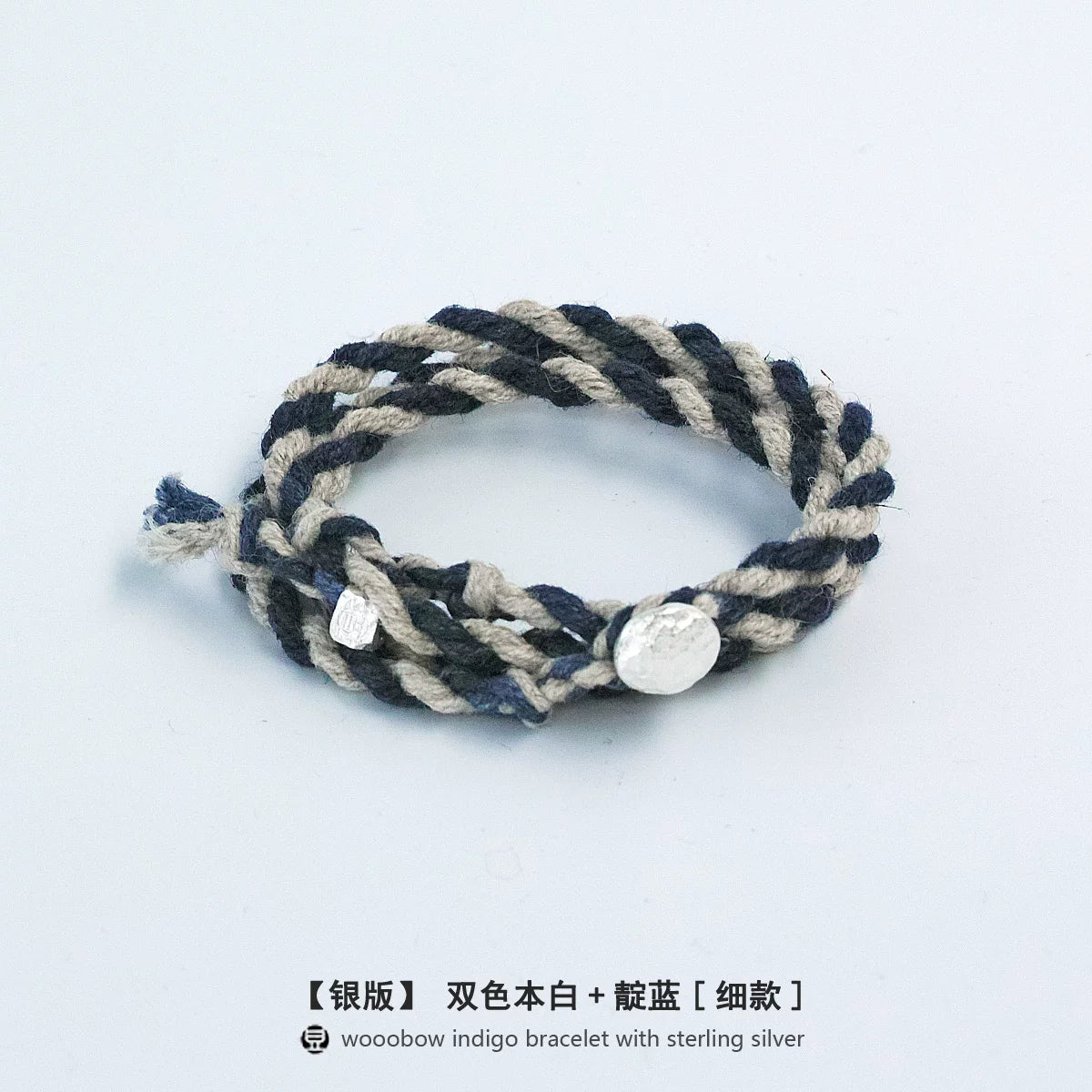 Hand Woven Three Loop One Size Fits All Hemp Cotton Cord Bracelet With Brass And Pure Silver Accents Unisex Couple Wristband For Daily Wear Matching Anniversary Dating Gift
