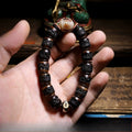 Authentic Inheritance Tibetan Natural Old Yak Bone Prayer Beads Bracelet Vintage Dharma Gaga Beaded Wrist Bracelet Unisex Handcrafted Tibetan Buddhism Meditation Wenwang Jewelry